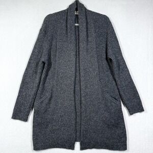 Peruvian Link Sweater Women OS Cardigan Alpaca Open Front Long Pockets Knit Peru